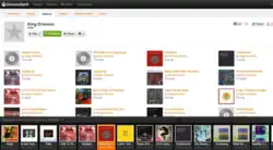 The interface of Grooveshark (on July 17, 2012).