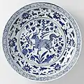 Plate with a qilin in the center (Yuan dynasty, c. 1350)
