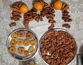 Wheat flour sweets (ghughuts) for Ghughutiya festival