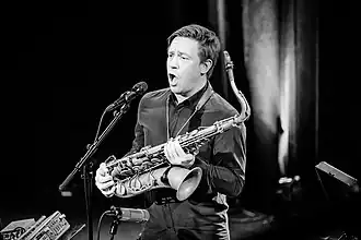 Håkon Kornstad at stage in 2018