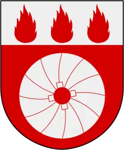 A millstone in the arms of Höör, Sweden