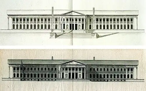 Front and back of the palace