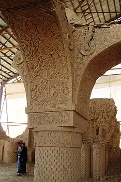 Detail of the stucco decoration inside the mosque