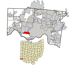 Location in Hamilton County and the state of Ohio.