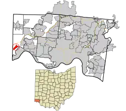 Location in Hamilton County and the state of Ohio.
