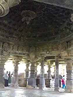 Domed ceiling in the main hall at Tarateshwara temple