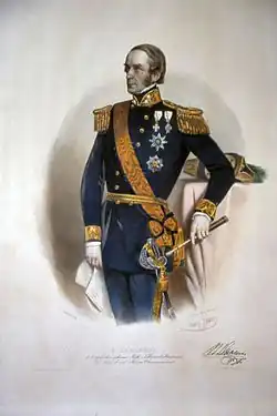 Vice Admiral Hans Birch Dahlerup 1850 wearing star and ribbon of a knight I. Class