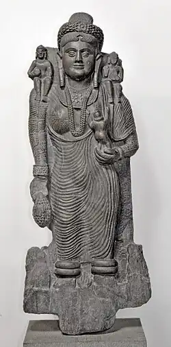 Statue of Hariti from Skarah Dheri, Gandhara, with the inscription "Year 399", probably in the Yavana era, hence 244 CE.[3]