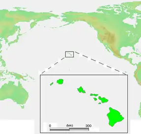 Location of the Hawaiian islands.