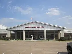 Hearne High School occupies the former Wal-Mart building.