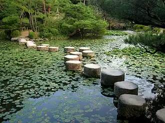 Stepping stones in the gardens of Heian Shrine, Kyoto[91]