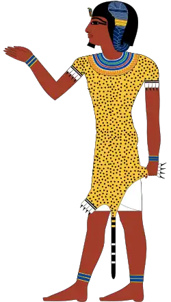 Her-iunmutef, a form of Horus represented as a priest wearing a leopard skin