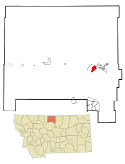 Location of Herron, Montana