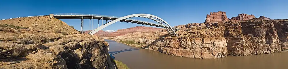The Hite Crossing Bridge, spanning the Colorado River along Utah State Route 95