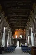 Church looking west with restoration work ongoing