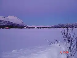 View of the village in winter