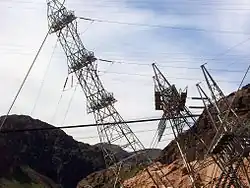 Inclined lines at Hoover Dam
