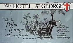 Text and drawing in an advertisement