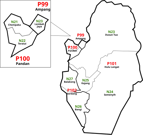Hulu Langat, Selangor Parliament and State Assembly Electoral Districts