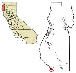 Location in Humboldt County and the state of California