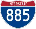Interstate 885 and North Carolina Highway 885 marker