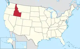 Location of Idaho within the United States