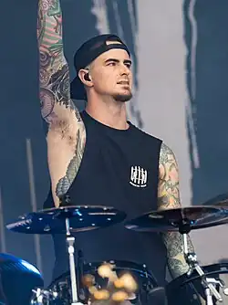 Rickard with In Flames in 2017