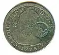 Overstruck coin from 1773.