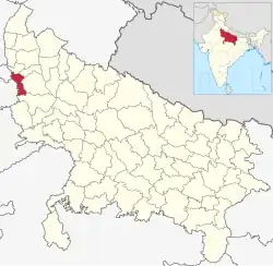 Location of Gautam Buddha Nagar district in Uttar Pradesh