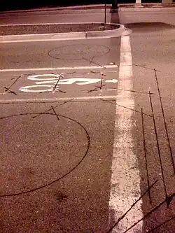 An example of the Inductance loop installed in the road for cars and bikes.