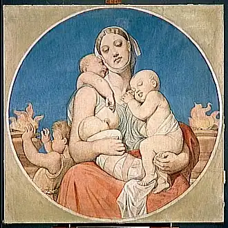 Cartoon made by Ingres for the rose window (1842) (The Louvre)