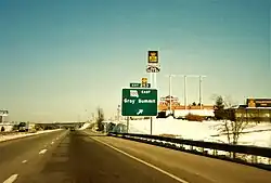 Interstate 44 at the interchange for Gray Summit, Missouri in 1993.
