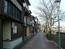 Houses along a riverfront.