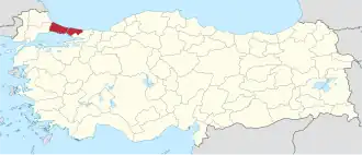 Location of Istanbul