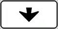 Lane sign: an overhead sign applies only to the lane pointed out by this arrow.