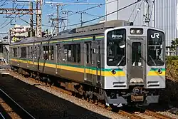 A Nambu Branch Line E127-0 series in January 2024