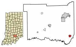 Location of Crothersville in Jackson County, Indiana.
