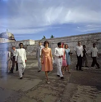 Jacqueline Kennedy at Jag Mandir on Lake Pichola, Udaipur, India