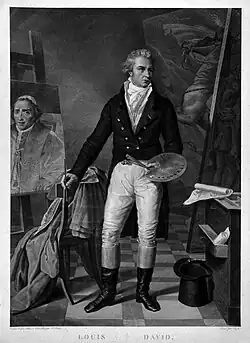 Jacques-Louis David in his Studio. after Joseph-Denis Odevear.