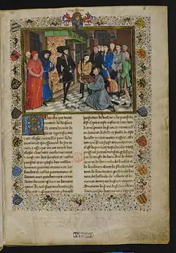 Jean Wauquelin presenting his 'Chroniques de Hainaut' to Philip the Good, c. 1448