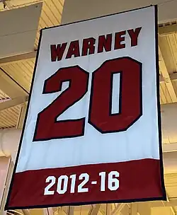 Jameel Warney's retired number in the rafters
