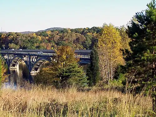 James B. Garrison Bridge over Lake Tillery.