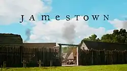 Series title over image of a stockade entrance