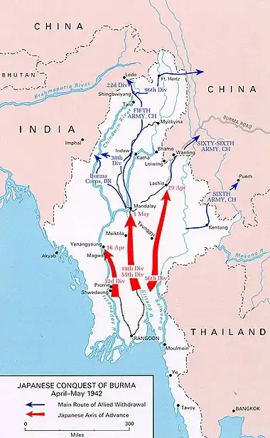 Japanese Conquest of Burma, April-May 1942.