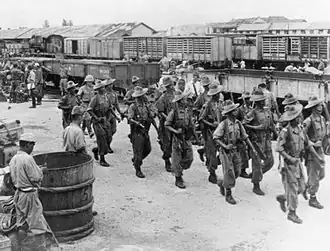 7th Division supervise disarmament of Japanese prisoners in Bangkok