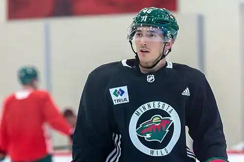 Jared Spurgeon at Minnesota Wild open practice at Tria Rink in St Paul, MN.jpg