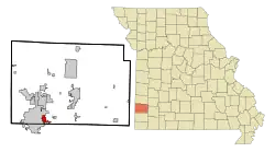 Location of Duquesne, Missouri