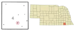 Location of Endicott, Nebraska