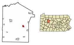 Location of Reynoldsville in Jefferson County, Pennsylvania.