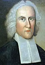 Detail of portrait of Jonathan Edwards (Yale University)
